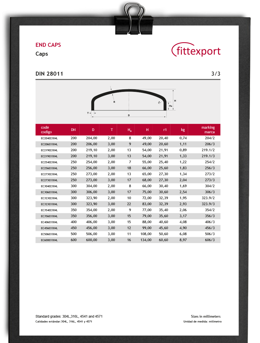 Fittexport fichas técnicas